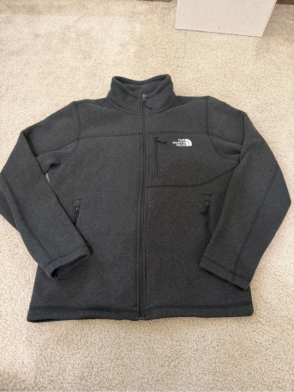 The North Face Gordon Lyons Full Zip Fleece Jacket Charcoal Gray Men’s Medium
